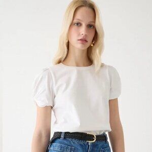 J CREW Puff sleeve white tshirt